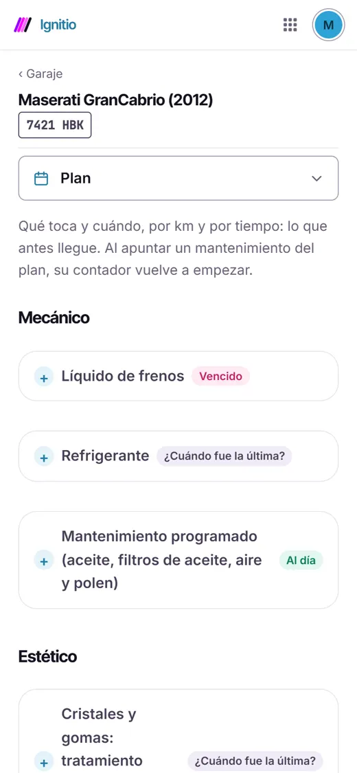 Plan de Ignitio: el líquido de frenos toca pronto, por tiempo